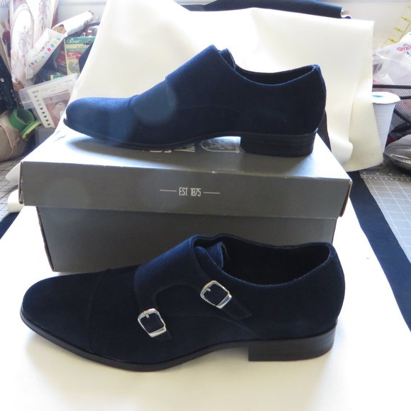 stacy adams blue suede shoes
